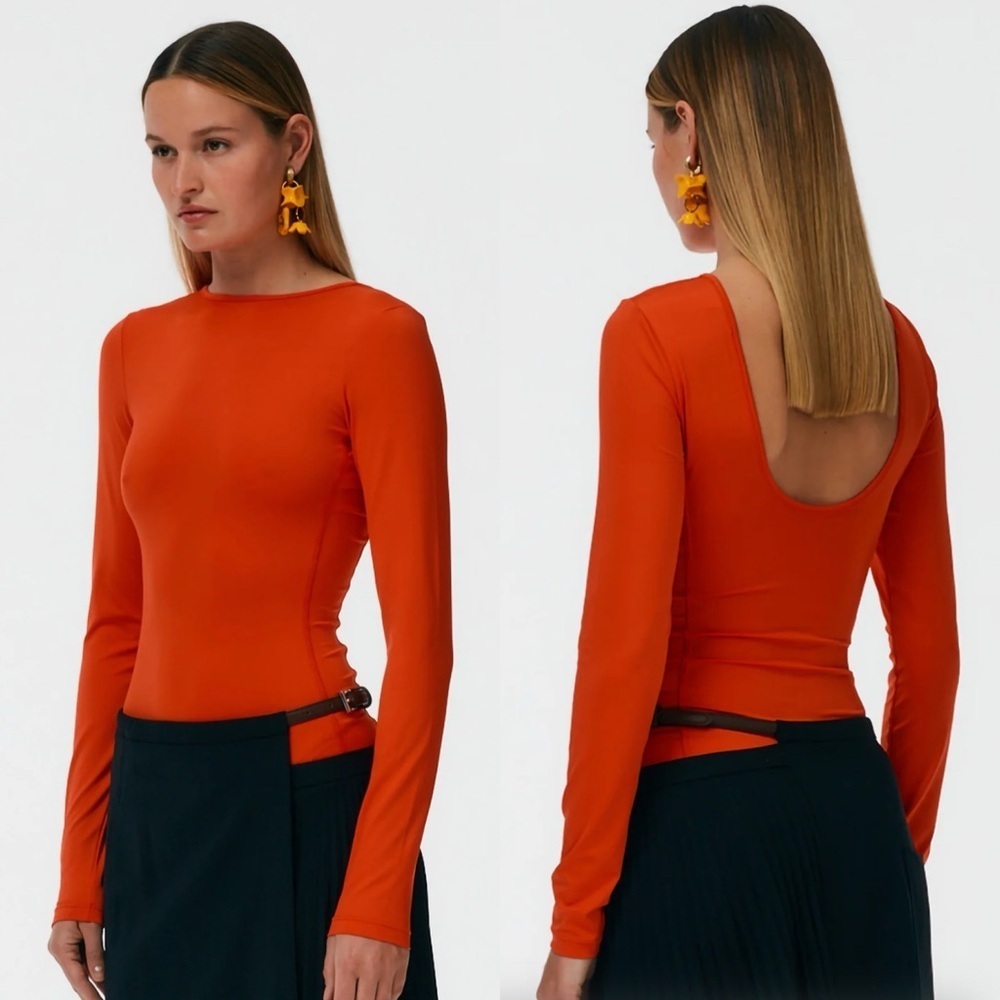 Tibi Stretch Scoopback Bodysuit